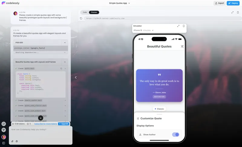 Codelessly - The #1 Flutter AI Mobile App Development Platform
